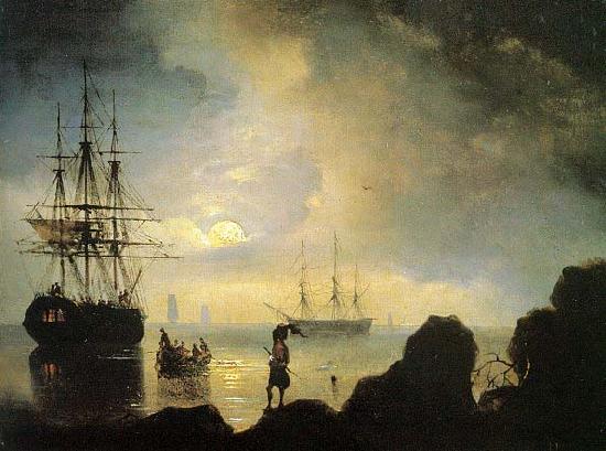 Ivan Aivazovsky Fishermen on the shore oil painting picture